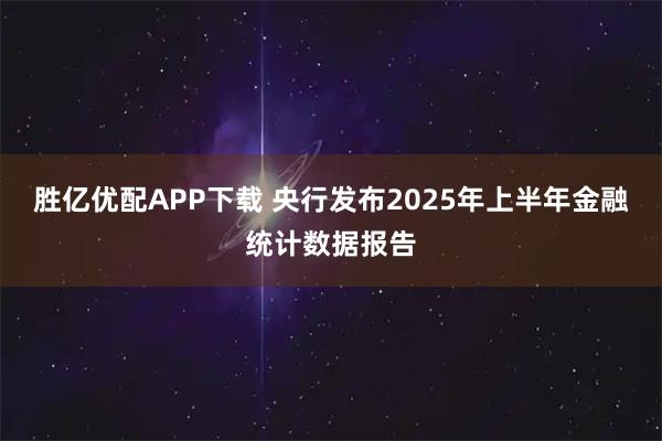 胜亿优配APP下载 央行发布2025年上半年金融统计数据报告